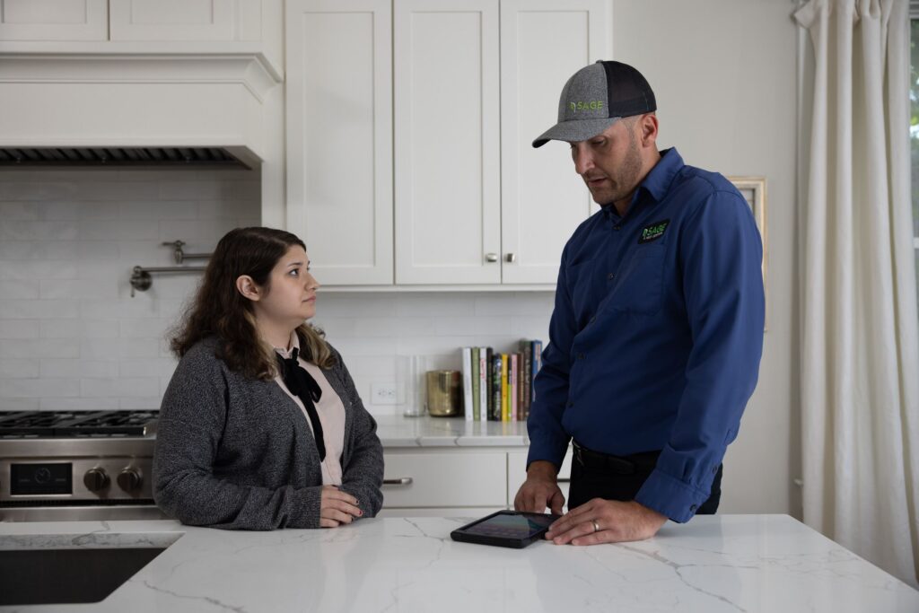 sage pest control at a job